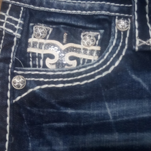 Rock Revival Women's Jeans 26 Bootcut Maria Embellished Shimmer NWOT - Picture 4 of 13